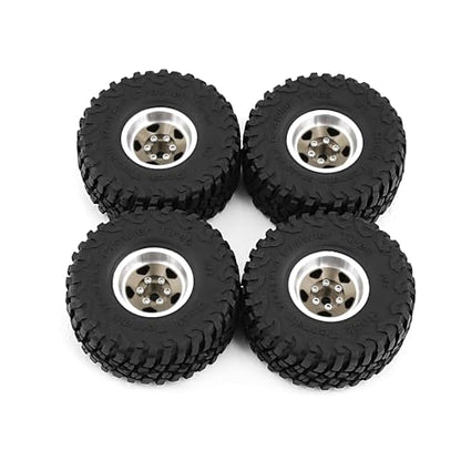 REDSPIDER 1.0 Beadlock Wheels and Tires（4pcs）， 1.0 Crawler Tires for 1：24 1:18 RC Scale Rock Crawler Car SCX24 FMS FCX24 TRX4M Axial AX24 90081 Gladiator Bronco C10 ﻿ (Brown) - color: Brown