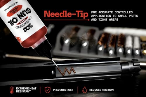203 Gun Oil, High Viscosity Firearm Lubricant, Precision Needle Oiler, Gun Oil for Pistols, Rifles & Shotguns, Prevents Rust, Reduces Friction & Wear, Extreme Temperature Performance, 1 oz - color: White