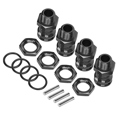 4pcs Aluminum Alloy 17mm Hex to 23mm Wheel Extension Adapter, RC Car Wheel Spacer for 1/8 Scale, Durable Lightweight Hub Extender with Precise Fit for Off - Road Racing (Black) - color: Black