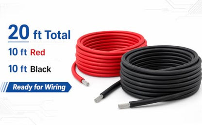 TUOFENG 8 AWG Silicone Wire - Flexible High Temp, Red/Black 10ft - size: 8 AWG 2 colors wire 5ft