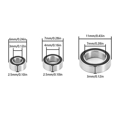 INJORA Sealed Steel Bearing Kit for FMS FCX24 1/24 RC Crawler Upgrade, 24PCS
