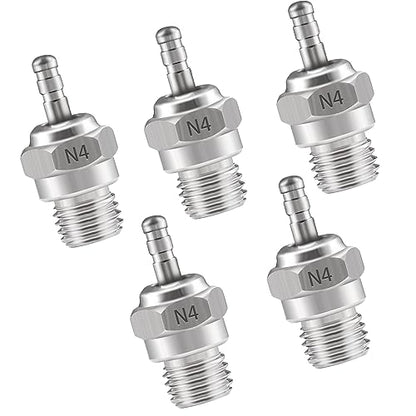 N4 Hot Glow Plug Spark Plugs for Traxas T-maxx Kyosho HSP1 HPI Redcat 1/8 1/10 RC Car Truck Buggy Accessories, Powerful 70117 Nitro Engine Parts Replace 5 Pack - style: N4