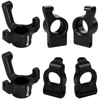 OGRC Aluminum Alloy Steering Knuckles, Caster Blocks C Hubs and Rear Hubs for 1/24 Losi Micro-B Buggy Upgrade Parts (Black) - color: Black