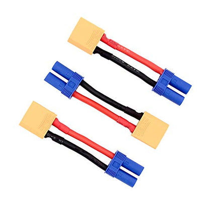 3pcs Female EC5 to XT90 / XT-90 Male Connector Adapter Cable with 12awg 5cm(BDHI-68)