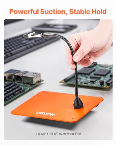 VEVOR Magnetic Helping Hands Soldering Station, 4 Flexible Arms Third Hand Tool, with Alligator Clips & Non-Slip Heavy-Duty Steel Base, Soldering Helping Hands for Electronic Repair Craft Hobby DIY - style: 7.9*5.5in Base