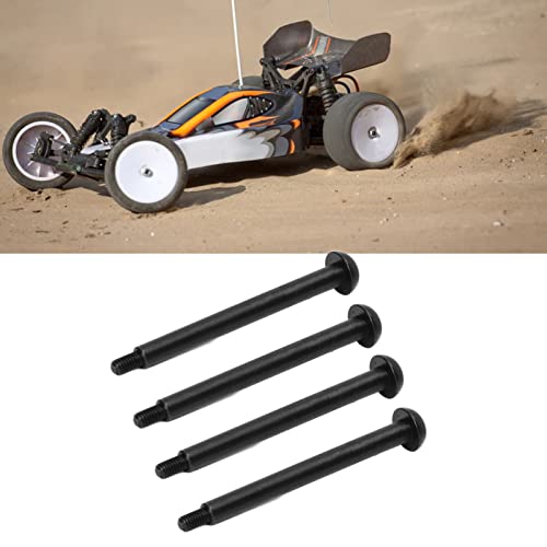 JTLB RC Lower Arm Hinge Pin, Premium Steel Aluminum Alloy Suspension Swing Arm Pin, Stable Structure, 4pcs 1.9in Rear Hinge Pin for ARRMA 1/7 1/8 Series, Made of M3 Nut (Black) - color: Black