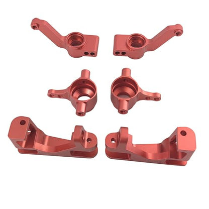 C-Hubs Steering Blocks & Rear Carriers for Slash Stampede Rustler (Red) | Aluminum,4X4,4WD,RC Car,6837 6832 1952,CNC Machined,High Strength,Precision Fit