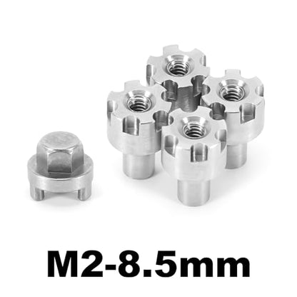 INJORA M2 Wheel Nuts 8.5mm Stainless Steel Nuts 4PCS for 1/24 RC Crawler Axial SCX24 AX24 Upgrade - size: 8.5mm