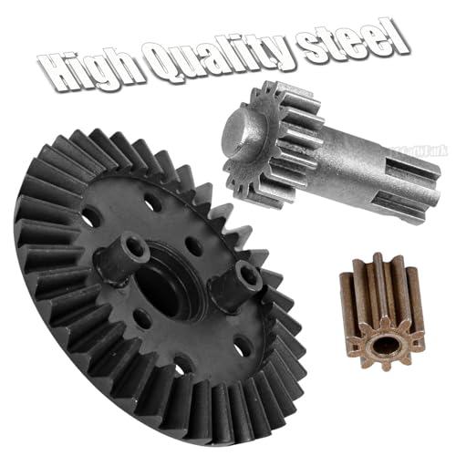 Metal Front & Rear Differential Gear Assembly Upgrades Part for 1/10 Big Rock Vorteks Granite Senton Granite 3S BLX Senton Mega 550,1/8 Infraction Typhon Vendetta 3S BLX,Black