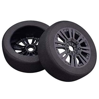 1/8 RC Tires and Wheels, 4Pcs Off Road Tires for RC Car Trucks Foam Vehicle Tyres 17mm Hex Hubs Wheel Rims for Kyosho HSP HPI RC Racing Model Toy Crawler, Black - style: 1/8 89H Foam
