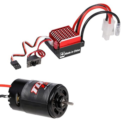 HUIOP RC Motor, 550 12T Brushed Motor with 60A/360A ESC Brushed Electric Speed Controller 6V/2A for Racing Car Truck Replacement for TRAX4 1/10