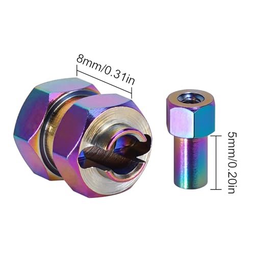 INJORA Rainbow Stainless Steel Wheel Hex Hub +5mm Extenders for 1/24 SCX24
