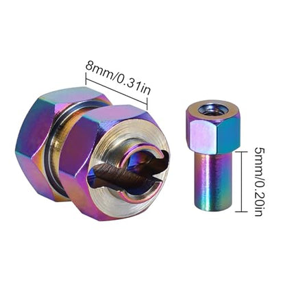 INJORA Rainbow Stainless Steel Wheel Hex Hub +5mm Extenders for 1/24 SCX24