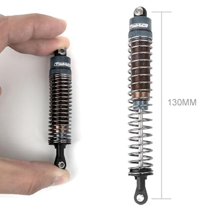 130MM Oil Shock Absorbers Upgrade Compatible with 1/10 RC Crawlers | Fits TRX4 / Axial SCX10 / D90 - Oil Damper Upgrade - Gray - color: Grey