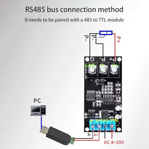 PT100 Metal Sensors RS485 Transmitter Wide Temperature Ranges High Reliability for Automotive Electronics Temperature Transmitter for Industrial Electronics