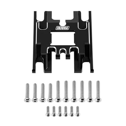INJORA Aluminum Skid Plate Transmission Mount 17g for 1/18 RC Crawler TRX4M - color: Black Aluminum