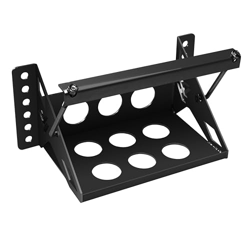 Battery Mounting Box Tray, Fits up to 10.63"×7.06"×7.5" Batteries, Black | Bolt-In Steel Battery Hold Down Bracket, Zinc-Plated Finish, Rust-Resistant, 12-Gauge Steel, 14.375" Overall Length - color: Black