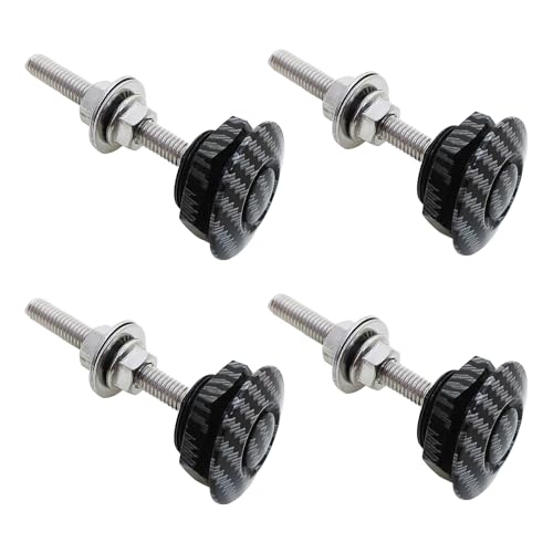 4Pcs Quick Latch Hood Pins, Universal Aluminum Quick Release Lock Latch Bumper, License Plate Lock Clip for Bumper Hood or DIY 1.25 inch(Carbon) - color: Carbon