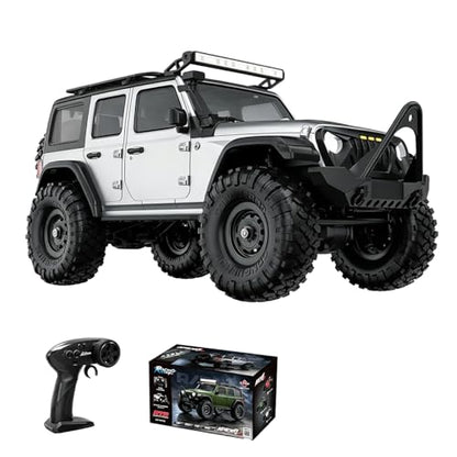 1/16 Scale RC Crawler 4WD, Full Proportional Remote Control Rock Crawler Truck with 9kg Metal Gear Servo & 12 LED Light Modes, Blue Body-on-Frame Off-Road Climbing Vehicle Hobby Toy Gift for Adults - color: R1606/Grey