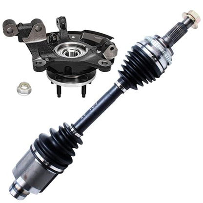 Detroit Axle - FWD Front Right Steering Knuckle CV Axle for 11-14 | Ford Edge, 11-15 Lincoln MKX, Passenger Side Steering Knuckle & Wheel Bearing Hub CV Axle 2011 2012 2013 2014 Replacement - size: 2UX48706/Pair