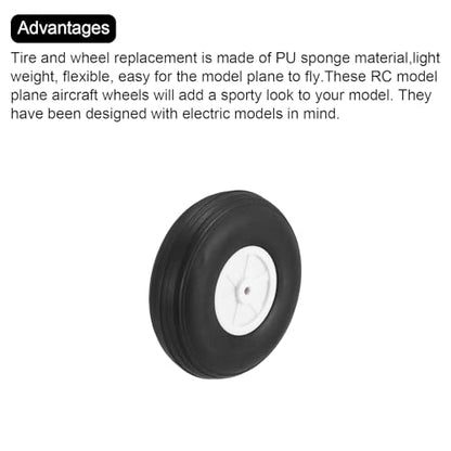 MECCANIXITY 10Pcs RC Airplane Wheels 3" OD Aircraft PU Rubber Tire Tail Airplanes Wheel Replacement for DIY Model Plane Helicopter Car - size: 3" OD