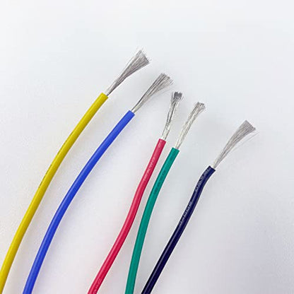 26 AWG Stranded Electrical Wire 26 Gauge Tinned Copper Wires Flexible Silicone Electric Hookup Wire Kit OD:1.5mm, 5 Colors 32.8ft/10m Each, DIY/Automotive/Home/Power Wiring Kit by Sznnzd™ - size: 5 Colors each 32.8Ft, style: 26AWG-Stranded