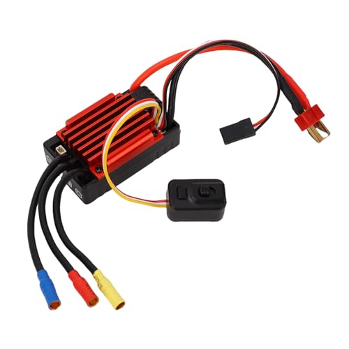 RC Brushless Sensor ESC Rain Proof Electronic Speed Controller with Adjustable Drag Brake and Acceleration Tuning for 1/10 RC Buggy Truck On Road Off Road