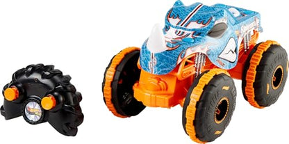 Hot Wheels RC Monster Trucks Rhinomite in 1:24 Scale, Remote-Control Toy Truck, All-Terrain Capabilities with Grip Action Tires, Full-Function RC - style: Rhinomite