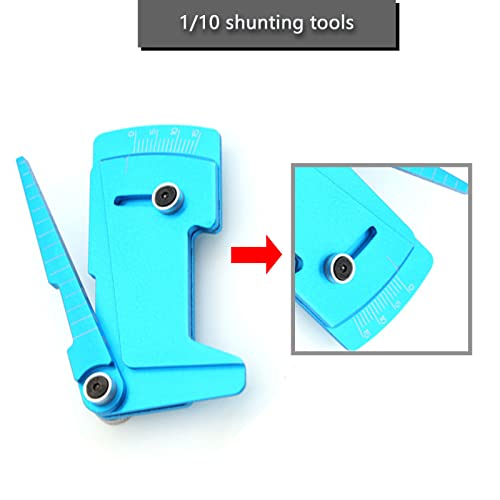 kingsea Aluminum RC Car Ruler Camber & Ride Height Gauge Adjustable Ruler Compatible with 1/8 1/10 HSP HPI Accessory (Blue)