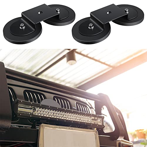 4 Pcs Magnetic Light Bar Mounts Universal Magnet Mount Holder with Rubber Pad for Off Road SUV Truck Lamp Roof Bar Fog Light