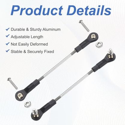 MECCANIXITY 4Pcs Adjustable Turnbuckles Camber Link, 89-99mm Turnbuckle Rod Steering Servo Linkage with M3 Ball Head Rod Ends for RC Car Replace Parts - size: 89-99mm