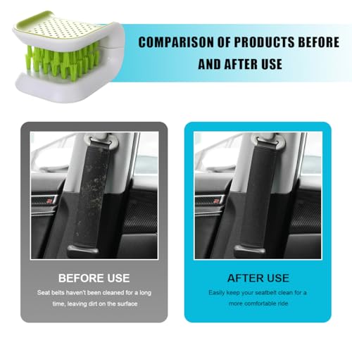 2 PCS Car Seat Belt Cleaning Brush, U-Shaped Double Sided Bristle Scrubber Tool, Multifunctional Foldable Closed Safety Belt Washing Brush for Seatbelts Chopsticks Forks Knives Spoons (2 PCS) - color: 2 Pcs