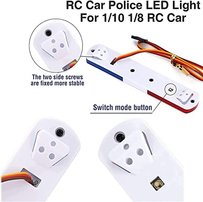 RC Car Alarming Light,WONFAST Multi-Function LED Police Night Light Bar Flash Lamp Compatible with 1/8 1/10 1/12 1/24 RC Model Car for HSP TRX4 Tamiya CC01 Axial SCX10(145mm-Yellow) - color: 145mm-Yellow