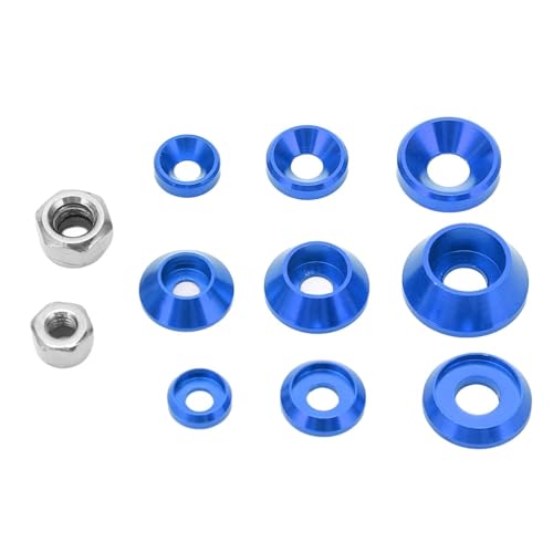 HERCHR Aluminum Alloy Cone Cup Head Screw Gasket Washer Counterbore Washers Gaskets Cup Shim Conical Washer Shim - color: blue