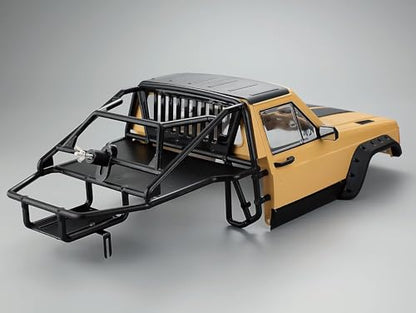 Hard Plastic RC Crawler Body Cab & Back-Half Cage Body Car Shell Upgrades Part for 1/10 RC Crawler Car for Axial SCX10 II 90046 TRX4 Redcat GEN8 (Yellow) - color: Yellow