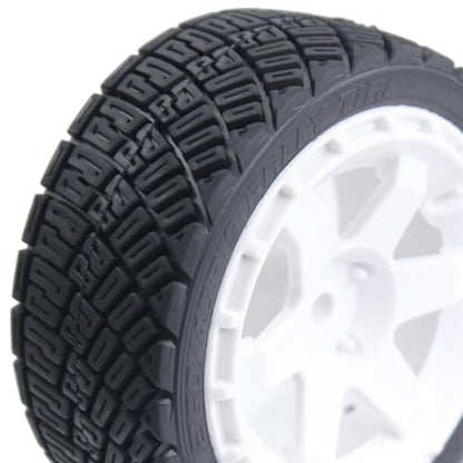 67mm 4PCS 1/10 RC On-Road tires and Hard Plastic wheels set Hex 12mm For WRC Drift Car Conversion 1/10 RC On-Road Car Traxxas Tamiya FW06 TT02 HPI HSP 94122 Kyosho W150