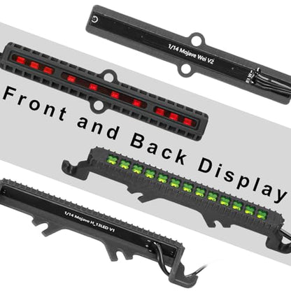 LRFHL 1/16 1/14 RC Light Bar RC LED Light Lamp Kit | for Arrma 1/16 1/14 Mojave Grom 4X4 RTR Brushed Desert Truck, Headlight Taillight Turn Signal Flashing Front and Rear Lights