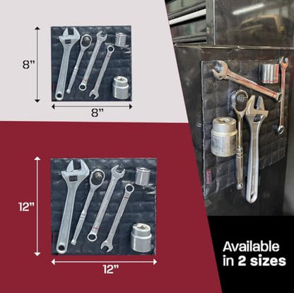 Magnetic Tool Pad for Organization - Flexible Mat for Nuts Bolts, Screws, Sockets, Wrenches, Mechanical Tools | For Service Trucks & Truck Box (8"x8") - size: 8"x8"