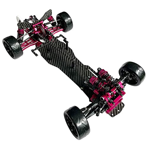 Alloy Carbon CF Chassis D5S Frame Kit Remodel Belt Drive Version 1/10 2Rear-Wheel Drift Car (Pink)