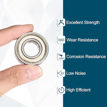 uxcell 3 Pcs 1602ZZ Deep Groove Ball Bearing 1/4" x 11/16" x 1/4" Double Metal Sealed, Chrome Steel Bearings - size: 1602ZZ 1/4" x 11/16" x 1/4"