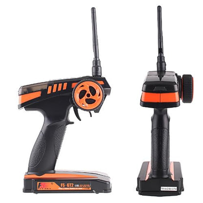 GoolRC Flysky FS-GT2 RC Transmitter with FS-GR3E Receiver, 2.4GHz 2 Channels Radio Controller and 3 Channels Receiver for RC Car Boat