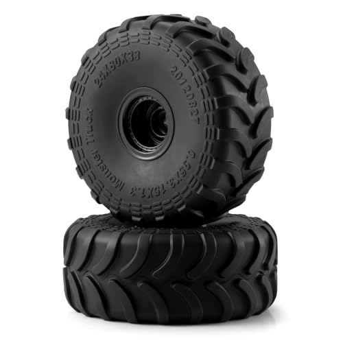 RC Monster Truck Wheel Rim Tires Set 4Pcs 80 * 33mm Large Sticky Crawler Tires with Wheels for 1/24 RC Car Axial SCX24 AX24 FCX24 1/18 Scale TRX4M Upgrades Upgrade Wheels