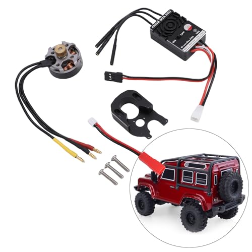 Drfeify 2204 2400KV Brushless Outrunner Motor with Transmission and 30A Brushless ESC Mount Combo Kit for SCX24 Axial 1/24 Remote Control Crawler Truck Car