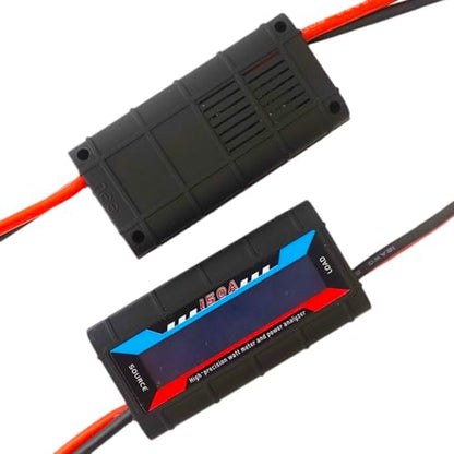 2Pcs 200A RC Watt Meter, DC 0-60V High Precision Power Analyzer, Volt Amp Watt Checker with Digital LCD Screen for Voltage/Current/Power/Charge/Energy Measurement - style: 200A 60V