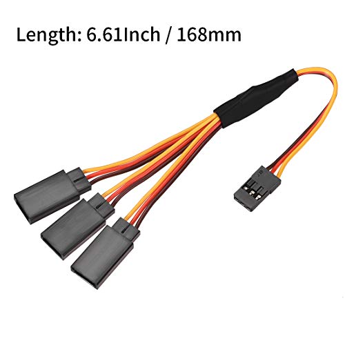 uxcell RC Products 4 Way Servo Wire Extension Cord 30 Core 168mm 3 Pin in Brown/Red/Orange 2pcs