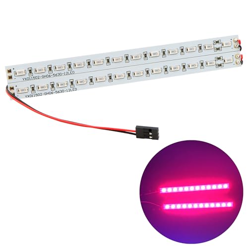 24 LEDs Chassis Light Aluminum RC LED Strip Lights Night Flash 6V Accessories Compatible with 1/10 1/8 Traxxas TRX4 TRX6 Slash Rustler Redcat 4WD RC Car Crawler Buggy (Red) - color: Red