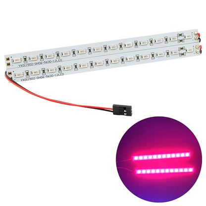 24 LEDs Chassis Light Aluminum RC LED Strip Lights Night Flash 6V Accessories Compatible with 1/10 1/8 Traxxas TRX4 TRX6 Slash Rustler Redcat 4WD RC Car Crawler Buggy (Red) - color: Red