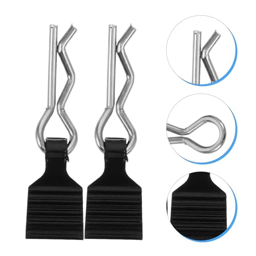 Rc Car Body Clips with Pull Tabs 1/24 Aluminum Alloy Shell Clips Set for Rc Truck Accessories Prevent Rotation Pins Black Replacement