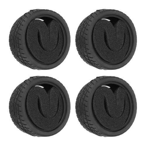 uxcell 4pcs Soft Rubber RC Car Tires for 1/10 Scale Touring On-Road Racing - 62mm x 26mm Performance Tyre, Black
