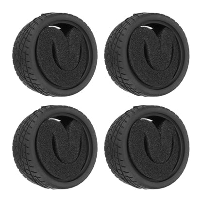 uxcell 4pcs Soft Rubber RC Car Tires for 1/10 Scale Touring On-Road Racing - 62mm x 26mm Performance Tyre, Black